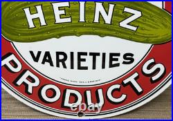 Vintage Heinz 57 Porcelain Sign Ketchup Mustard Relish Hot Dog Baseball Diner