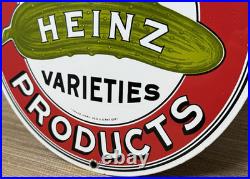Vintage Heinz 57 Porcelain Sign Ketchup Mustard Relish Hot Dog Baseball Diner