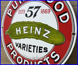 Vintage Heinz 57 Porcelain Sign Ketchup Mustard Relish Hot Dog Baseball Diner