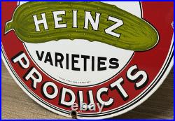 Vintage Heinz 57 Porcelain Sign Ketchup Mustard Relish Hot Dog Baseball Diner