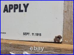 Vintage Help Wanted Porcelain Sign Old No Irish Need Apply Employment Broker