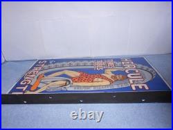 Vintage Hercules Tires & Tubes 20 Porcelain Metal Gasoline Oil Ds Flange Sign