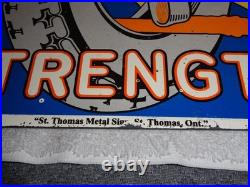 Vintage Hercules Tires & Tubes Porcelain Metal Gas Oil Double Sided Flange Sign