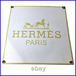 Vintage Hermes Luxury Fashion Sign Porcelain Store Display Gas Pump Sign