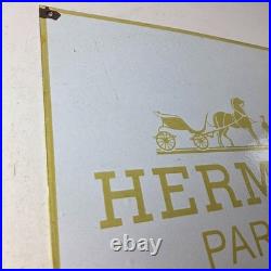 Vintage Hermes Luxury Fashion Sign Porcelain Store Display Gas Pump Sign