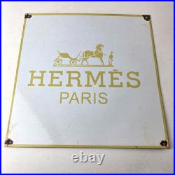 Vintage Hermes Luxury Fashion Sign Porcelain Store Display Gas Pump Sign