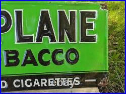 Vintage Hi-plane Pipe Tobacco Metal Gas Sign 10 X 23