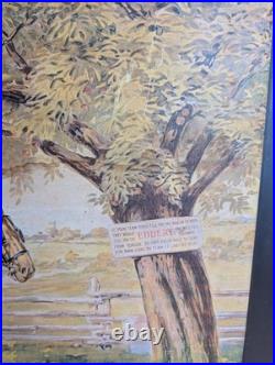 Vintage Hickman-Ebbert Tin Litho Shade Of The Old Apple Tree Tin Sign Owensboro