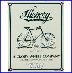 Vintage Hickory Bicycles Porcelain Sign Dealership Service Whell Gas Oil Vintage Hickory Bicycles Porcelain Sign Dealership Service Whell Gas Oil