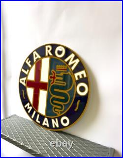 Vintage High-Quality Alfa Romeo Sign XL Alfa Romeo MILANO sign 19.7 (50cm)
