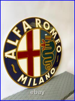 Vintage High-Quality Alfa Romeo Sign XL Alfa Romeo MILANO sign 19.7 (50cm)