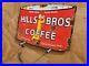 Vintage-Hills-Bros-Coffee-Porcelain-Sign-Can-Hot-Drink-Tea-Gas-General-Store-Oil-01-nzuz