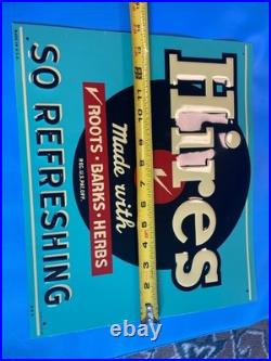 Vintage Hires Root Beer enamel on Tin Tacker Sign 12 x 14 AAA Company printing