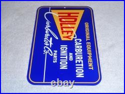 Vintage Holley Carburetor Car & Truck Ignition Parts 12 Metal Gasoline Oil Sign