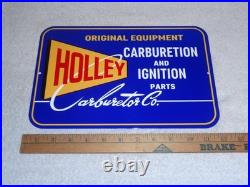 Vintage Holley Carburetor Car & Truck Ignition Parts 12 Metal Gasoline Oil Sign Vintage Holley Carburetor Car & Truck Ignition Parts 12 Metal Gasoline Oil Sign