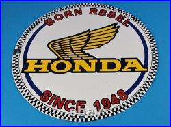 Vintage Honda Automobiles Dealer Porcelain Gas Motorcycles Service Sales Sign
