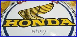 Vintage Honda Automobiles Porcelain Gas Motorcycles Rebel Service Sales Sign