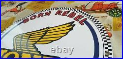 Vintage Honda Automobiles Porcelain Gas Motorcycles Rebel Service Sales Sign