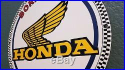 Vintage Honda Porcelain Gas Auto Dealer Motorcycle Service Station Sales Sign