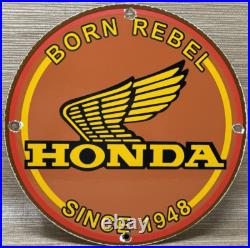 Vintage Honda Porcelain Sign Gas Oil Garage Repair Motorcycle Auto Lawn Plane Vintage Honda Porcelain Sign Gas Oil Garage Repair Motorcycle Auto Lawn Plane