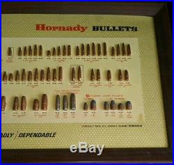 Vintage Hornady Bullet Board Display Sign Pistol Rifle Reloading Ammunition