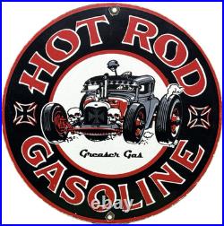 Vintage Hot Rod Garage Porcelain Sign Gas Station Auto Shop Dealership