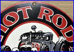 Vintage Hot Rod Garage Porcelain Sign Gas Station Auto Shop Dealership