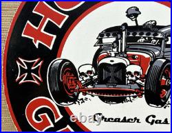 Vintage Hot Rod Garage Porcelain Sign Gas Station Auto Shop Dealership