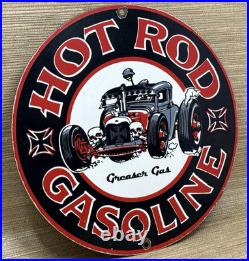 Vintage Hot Rod Garage Porcelain Sign Gas Station Auto Shop Dealership