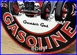 Vintage Hot Rod Garage Porcelain Sign Gas Station Auto Shop Dealership