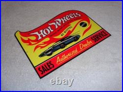 Vintage Hot Wheels Mattel Authorized Dealer 12 Metal Die-cast Car Gas Oil Sign