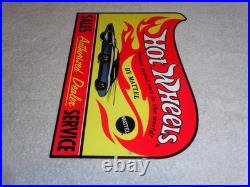 Vintage Hot Wheels Mattel Authorized Dealer 12 Metal Die-cast Car Gas Oil Sign