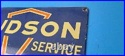 Vintage Hudson Automobile Porcelain Gas Oil Service Station Pump Plate Sign
