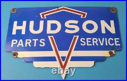 Vintage Hudson Automobiles Sign Gas Service Station Pump Porcelain Sign