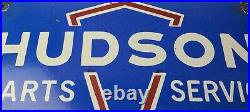 Vintage Hudson Automobiles Sign Gas Service Station Pump Porcelain Sign