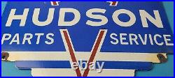 Vintage Hudson Automobiles Sign Gas Service Station Pump Porcelain Sign