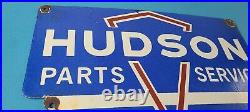 Vintage Hudson Automobiles Sign Gas Service Station Pump Porcelain Sign