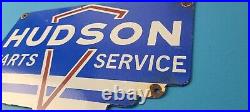 Vintage Hudson Automobiles Sign Gas Service Station Pump Porcelain Sign