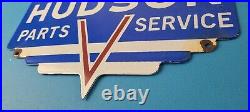 Vintage Hudson Automobiles Sign Gas Service Station Pump Porcelain Sign