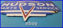 Vintage Hudson Automobiles Sign Gas Service Station Pump Porcelain Sign