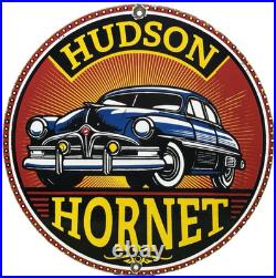 Vintage Hudson Porcelain Dealership Sign Service Station Gas Oil Metal Gasoline
