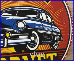 Vintage Hudson Porcelain Dealership Sign Service Station Gas Oil Metal Gasoline