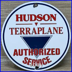 Vintage Hudson Terraplane Porcelain Dealership Sign Service Station Gas Oil