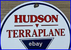 Vintage Hudson Terraplane Porcelain Dealership Sign Service Station Gas Oil