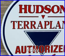 Vintage Hudson Terraplane Porcelain Dealership Sign Service Station Gas Oil