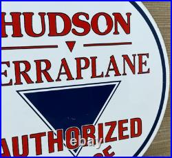 Vintage Hudson Terraplane Porcelain Dealership Sign Service Station Gas Oil
