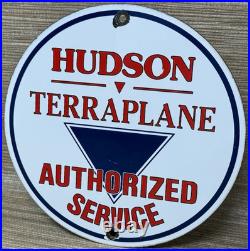 Vintage Hudson Terraplane Porcelain Dealership Sign Service Station Gas Oil