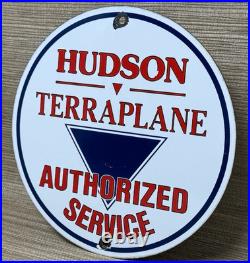 Vintage Hudson Terraplane Porcelain Dealership Sign Service Station Gas Oil