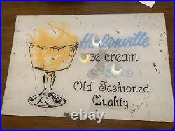 Vintage Hudsonville Ice Cream Sign Hudsonville MI mid 20th Century