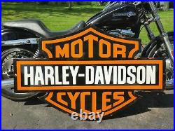 Vintage Huge Harley Davidson 50x 33 Porcelain Shop Sign Motorcycle Garage